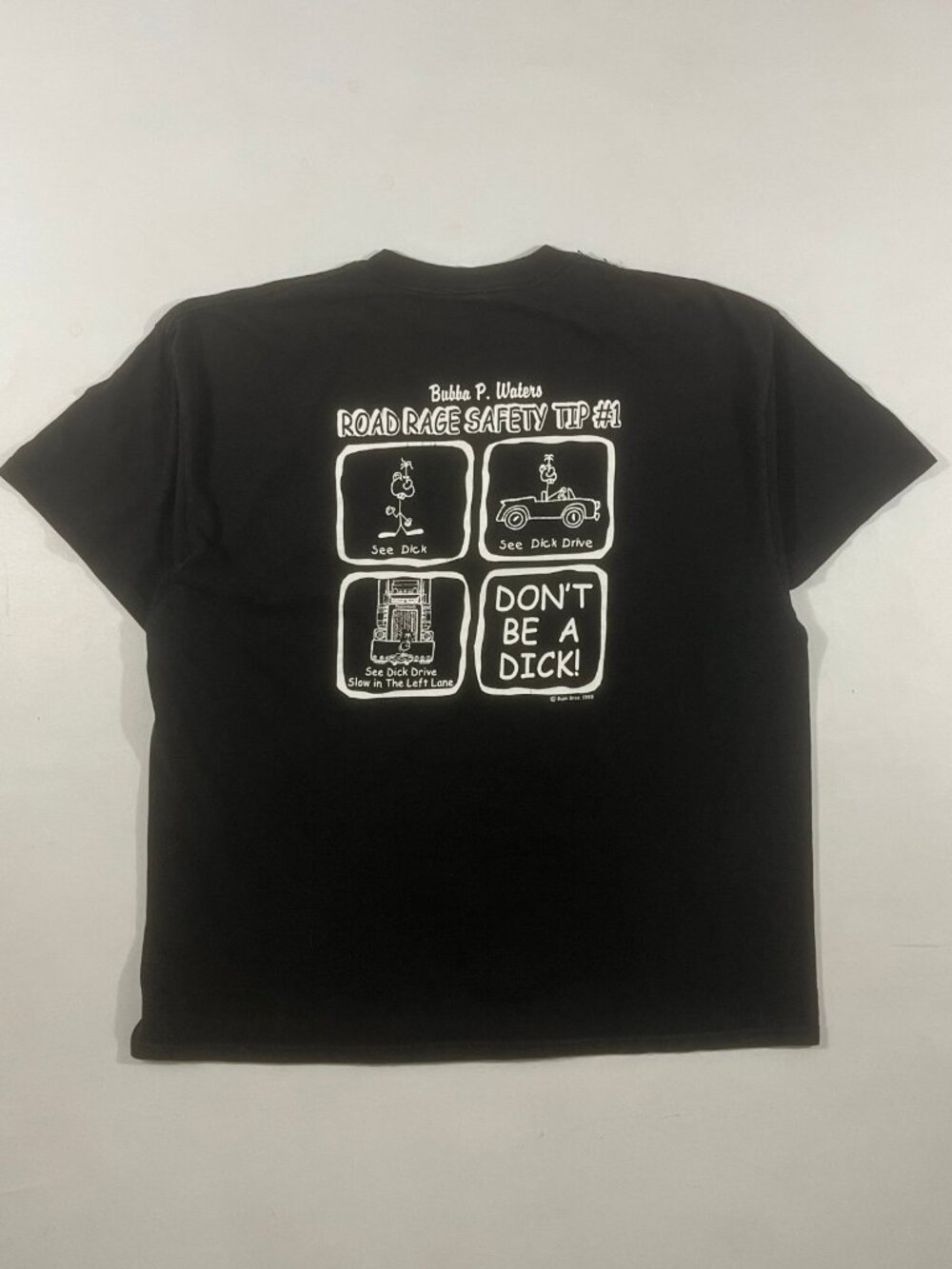 Vintage 1995 Bubba P Waters "Don't Be A Dick" Road Rage Pocket Tee Black 2XL